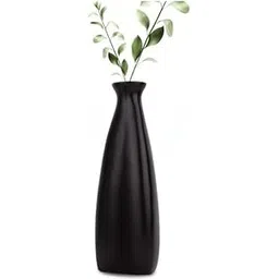 URBAN SENSE | Triangular Bottle vase Bottle Shape Flower Vase Money Plant vase for Home Decor | Vase for Home Decor | Room Decor Items | Home Centre Decor Items (Matte Black, Single)-picture-26