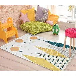 Urban Space 100% Cotton Tufted Carpet for Living Room, Dhurrie Floor Carpet, Thick Bohemian Printed Rug for Bedroom with Tassels (3 ft x 5 ft, CPRugs012)-picture-28