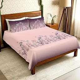 Urban Space Regal 300TC 100% Cotton King Size Bedsheet with 2 Pillow Covers, Panel Design, Super Soft Bed Sheet for King Size Bed, King bedsheet with 2 Pillow Covers (108 x 108 Inches, Aranya Mauve)-picture-37