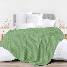 Urban Space 100% Cotton Waffle Weave Blanket, Cotton Dohar for Single Bed, Breathable & Skin Friendly All Season Blanket for Bed, Single Bed Blanket (145cm x 225cm, Sage Green)-picture-25