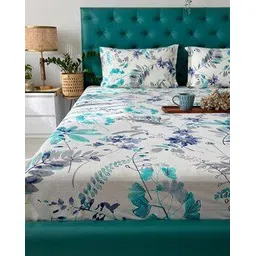urban space 200 TC Floral Print Single Bedsheet with Pillow Covers-picture-38