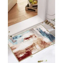 URBAN SPACE Beige & Blue Printed Nylon Carpet-image-35