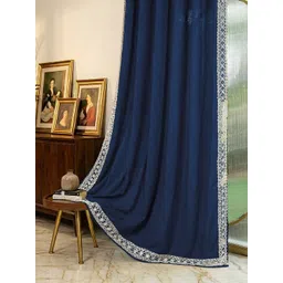 URBAN SPACE Blue & White Door Curtain-picture-17