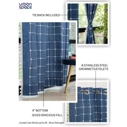URBAN SPACE Blue & White Embroidered Door Curtain image 2