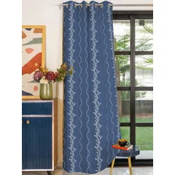 urban space Blue & White Embroidered Long Door Curtain-picture-23
