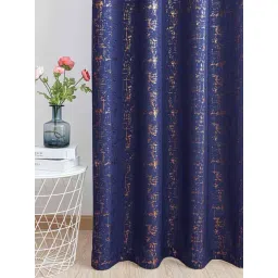 Urban Space Blue Polyester Door Curtain With Tieback & Eyelet-picture-31