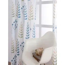 Urban Space Blue Polyester Door Curtain With Tieback & Eyelet - Set of 2-picture-45