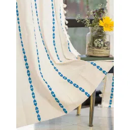 Urban Space Boho Vintage Braid Turquoise Cotton Embroidered Window Curtain-picture-13