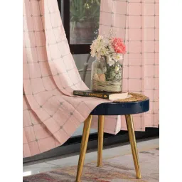 Urban Space Cotton Pink Room Darkening 8 ft Long Door With Tieback & Eyelets - Set of 2-picture-17