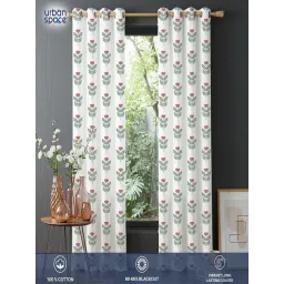 Urban Space Cotton Pink Room Darkening 8 ft Long Door With Tieback & Eyelets - Set of 2 image 2