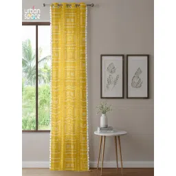 Urban Space Cotton Yellow Room Darkening 5 ft Window With Tieback & Eyelets - Pack of 1-picture-22