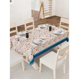 URBAN SPACE Cream-Coloured Floral Anti-Slip 4-Seater Table Cover-picture-27