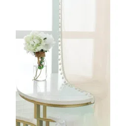 Urban Space Cream Polyester Door Curtain with Eyelets & Tieback (7 ft)-picture-18