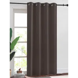 Urban Space Dark Brown Cotton Black Out Long Door Curtain - Set of 2-picture-29