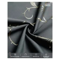 Urban Space Floral Vine Grey Polyester Black Out Window Curtain image 3
