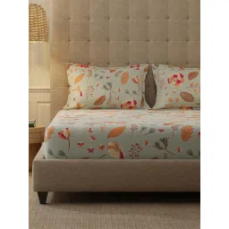 Urban Space Florence Grey Cotton Bedsheet with 1 Pillow Cover-image-23