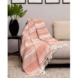 urban space Geometric Pattern Single Throw Blanket with Tassels-picture-47