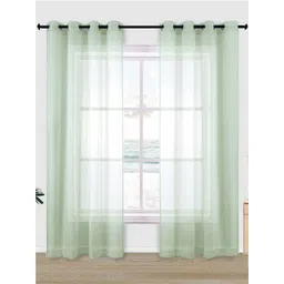 URBAN SPACE Green 2 Pieces Sheer Long Door Curtain-picture-20