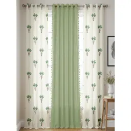 Urban Space Green Cotton Classic Curtains for Door - Set of 3-picture-47