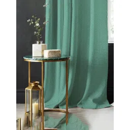 Urban Space Green Polyester Door Curtain with Eyelets & Tieback - Set of 2 (7 ft)-picture-12