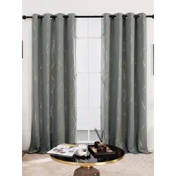 Urban Space Grey Polyester Door Curtain With Tieback & Eyelet-image-49