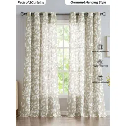 Urban Space Grey Polyester Door Curtain With Tieback & Eyelet - Set of 2-image-47