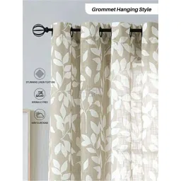 Urban Space Grey Polyester Door Curtain With Tieback & Eyelet - Set of 2 image 2
