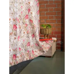 Urban Space Grey Polyester Printed Door Curtain with Eyelets & Tieback - Set of 2 (7 ft)-picture-13