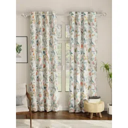 Urban Space Multicolor Polyester Printed Door Curtain with Eyelets & Tieback - Set of 2 (7 ft)-picture-10