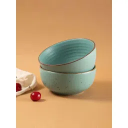 Urban Space Ocean Green Ceramic Bowl (450ml) - Set of 2-picture-12