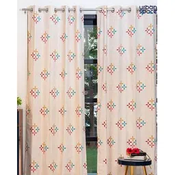 urban space Pack of 2 Geometric Print Window Curtains with Eyelets-picture-20