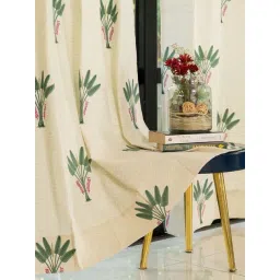 Urban Space Palm Lagoon Green Cotton Floral Long Door Curtain - Set of 2-picture-24