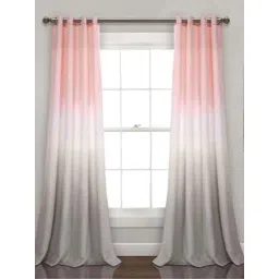 Urban Space Pink & Grey Polyester 9 Ft. Long Door Curtain With Stainless Steel Rings - Set of 2-picture-18