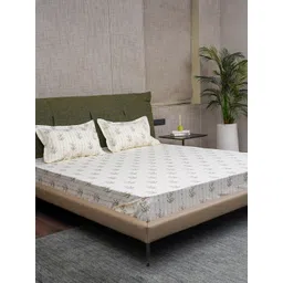 URBAN SPACE Pink & White Floral Cotton 200 TC Queen Bedsheet with 2 Pillow Covers-picture-24