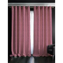URBAN SPACE Pink Pack of 2 Self Design Drift Black Out Door Curtains-picture-38