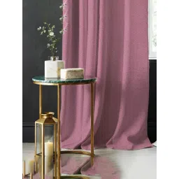 Urban Space Pink Polyester Window Curtain with Eyelets & Tieback - Set of 2 (5 ft)-picture-15