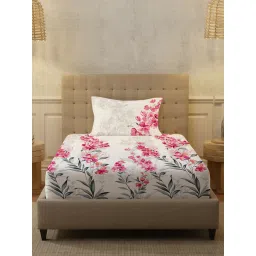 Urban Space Serene 200 Tc Cotton Bedsheets For Single Bed - Majestic Pink-picture-31
