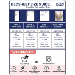 URBAN SPACE Serene Pink & Purple Geometric Cotton 200 TC Single Bedsheet & 1 Pillow Cover image 3