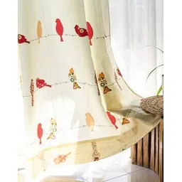 urban space Set of 2 Bird Print Long Door Curtains-picture-48