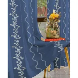 urban space Set of 2 Embroidered Window Curtains with Eyelets Header-picture-20