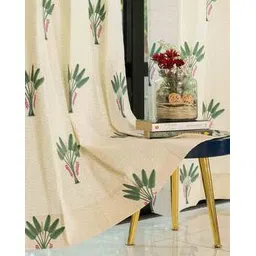 urban space Set of 2 Floral Print Door Curtains-picture-20