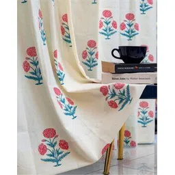 urban space Set of 2 Floral Print Eyelets Window Curtains-picture-18
