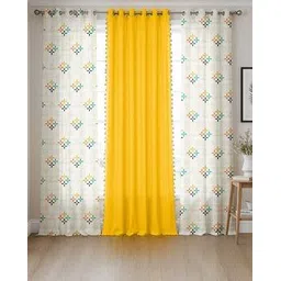 urban space Set of 3 Printed Window Curtains with Eyelets-picture-43