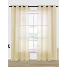 URBAN SPACE Taupe 2 Pieces Sheer Long Door Curtain-image-6