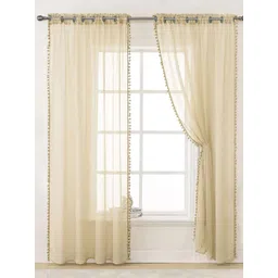 URBAN SPACE Taupe 2-Pieces Sheer Window Curtains-image-4