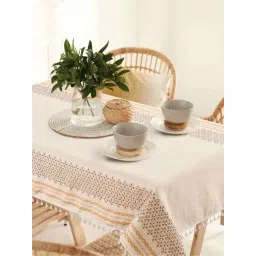 Urban Space Taupe Cotton 200 GSM 4 Seater Dining Table Cover-image-5