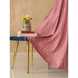 Urban Space Vertical Weaves Berry Polyester Sheer Long Door Curtains - Set of 2-picture-24