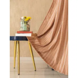 Urban Space Vertical Weaves Muddy Pink Polyester Sheer Long Door Curtains - Set of 2-picture-37