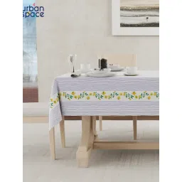 Urban Space Vine Lines Blue Polyester Floral Anti-Skid - 6 Seater Table Cover-picture-31