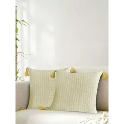 Urban Space Waffle Beige Cotton Cushion Covers - Set of 2-picture-15